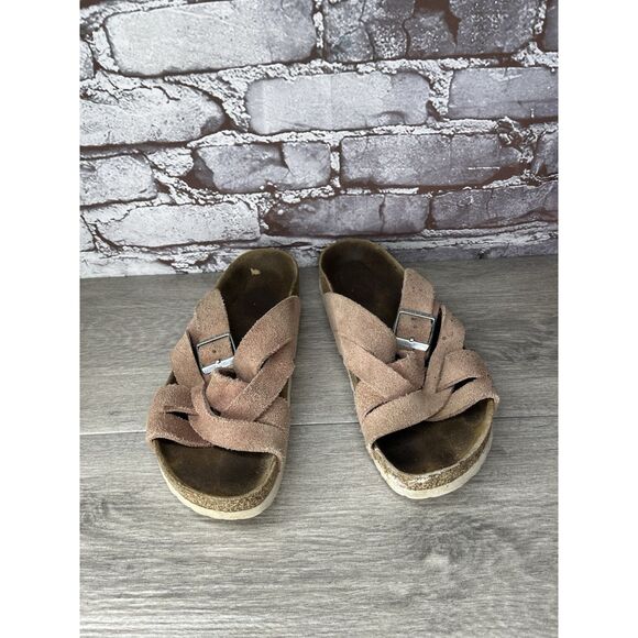 Birkenstock Lugano Pink Clay Suede Leather Slides Sandals Women Sz 39EU/8.5M US - Picture 10 of 16